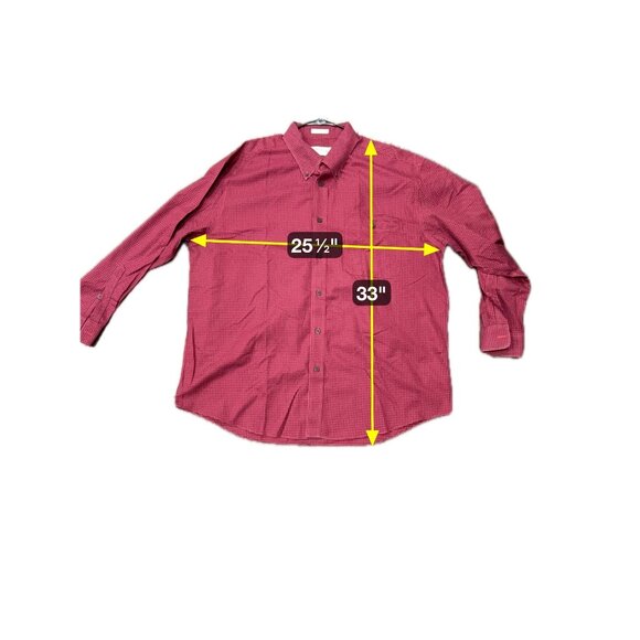 Orvis Gingham Check Long Sleeve Button Front Shirt Red Black Sz XXL Officewear - Picture 6 of 9